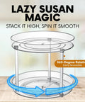 Two Tier Lazy Susan Turntable Organizer for Cabinets and Pantry Rotating Spice and Condiment Organizer with 360-degree rotation
