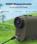 Top Notch Golf And Hunting Rangefinder Up To 1200 Yards With 7x Magnification Slope Switch For Tournament Legal Readings Magnetic Pole Mount Vibration Alerts IPX44 Waterproof Rechargeable Battery Green charging via Type-C cable
