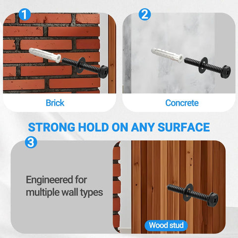 Lag Bolt Kit For TV Wall Mount With M8 Lag Screws, Wall Anchors, Washers, Bubble Level, Allen Key, And Two Drill Bits