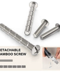 Stainless steel screws with detachable bamboo feature for 30 Pack Matte Black Cabinet Handles 5 Inch Length With 3 Inch Hole Center Stainless Steel Drawer Pulls.