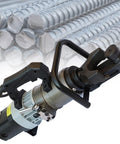 Heavy Duty Hydraulic Rebar Bender Machine Up To 1800W with visible copper motor and rebar for construction projects.