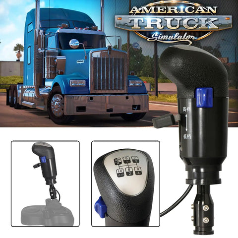 USB Truck Simulator Shifter Knob For ATS And ETS2 PC Racing with realistic design and gear shift buttons, ideal for truck simulators.