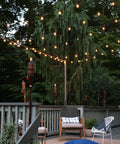 Warm white solar string lights waterproof indoor outdoor hanging umbrella lights with 25 bulbs and 27 ft patio string for deck