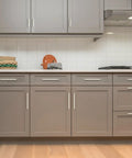 Modern kitchen with cabinets featuring Solid 7.5 Inch Square Cabinet Handles Set Of 30 In Brushed Nickel For Drawers And Kitchen Cabinets Durable Hardware Pulls Easy Install Modern Look Perfect Replacement For Existing Handles.