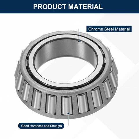 Heavy Duty Tapered Roller Bearing Cone With Chrome Steel Construction, 1.24 Inch Bore, 2.09 Inch OD, 0.65 Inch Thick, ABEC 3 Precision
