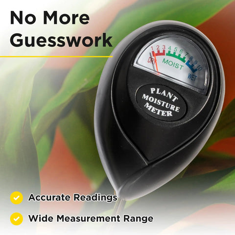 Soil Moisture Meter Hygrometer For Indoor And Outdoor Plants No Batteries Required Easy Readings For Garden Lawn Potted Plants Farm Care Accurate Water Level Monitoring, black analog dial