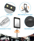 Two Pack Telescoping Inspection Mirror With LED Light Round And Square Heads Handy Tool for reaching tight spots in vehicles