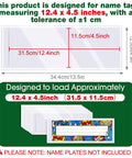 Diagram showing Upgraded Transparent Nameplate Pockets With Self Adhesive Back 12.4 By 4.5 Inch dimensions and design.