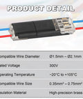 Close-up of 50 Pack Double Wire Plug In Connectors For LED Light Strips Low Voltage 2 Pin With Locking Buckle