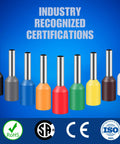 All In One Wire Ferrules Kit With Copper End Terminals featured in multiple colors, industry certifications visible