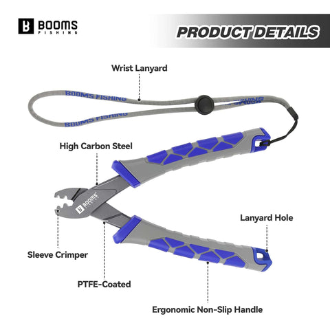 6.5 Inch Crimping Pliers For Single Barrel Crimpers With 300 Sleeves And A Lanyard Included XW41 with PTFE-coated handles and wrist lanyard