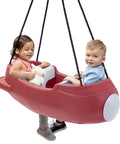 Two toddlers in Rocket Swing For Two Outdoor Baby Swing With Weather Resistant Rope Attaches To Your Playset In The Backyard For Toddlers 9 Months To 3 Years Old Safe Buckle Comfort And Easy No Fuss Setup For Kid Friendly Fun