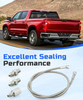Cool 48 Inch Silver Gauge Line Kit With Double Layer Build For Easy Automotive Fuel Pressure Setup Using 4AN Female Threads To Monitor Your Ride Smoothly, silver braided hose