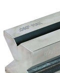 Close-up of 4-way V die detail from Beefy Benchtop Press Brake Deluxe Kit, 20 Ton Heavy Duty Sheet Metal Bender, made in USA.