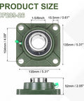 Self Aligning Pillow Block Bearing With 1.625 Inch Bore And Solid Cast Iron Base Chrome Steel Square Flange Mounted Ball Bearing ABEC3