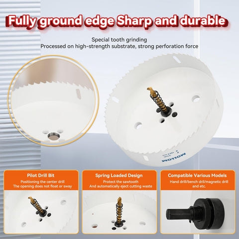 98.5mm Bi Metal Hole Saw With Arbor HSS M42 8% Cobalt Workhorse for tough metal and wood cutting, sharp edged design
