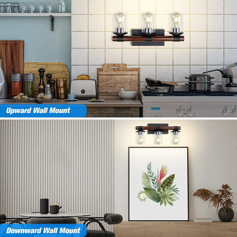 Matte Black Vanity Light Over Mirror Dimmable With 5CCT Adjustable Color Temperature Up And Down Lighting in kitchen and living room
