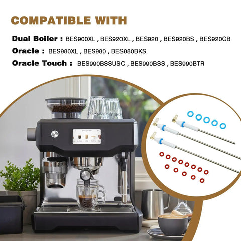 Hardcore Upgraded Boiler Steam Probe Set That Drops Straight Into Breville Sage Dual Boiler And Oracle Machines For Ridiculously Creamy Froth No Sweat At All with coffee machine and steam probes