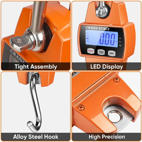 Rock Solid Heavy Duty Digital Hanging Scale Premium Aluminum Crane Gauge 660 Lb Capacity Totally Dead On Readings For Big Rig Hauling And Daily Grind Duties