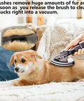 Go To Groom Tool For Dyson Vacuum Cleaners Pet Hair Attachment used on a dog, showing fur removal and suction feature.