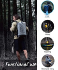 Man wearing gray 20L Waterproof Dry Backpack For Men 20L 30L 40L - Floating Dry Bag For Kayaking Hiking Camping - 500D PVC forest hiking