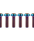 Heavy Duty Titanium Button Head Torx Bolts M6x20mm Pack Of 6 Burn Blue 6AL4V Grade 5 For Bicycle Motorcycle Car 1mm Thread Pitch T30 Torx Key Required High Strength Fasteners With Full Thread