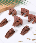 Twenty Pack Of Sturdy Plastic Drawer Slide Tracks And Center Mount Glides Replacement Kit with brown glides and screws on a marble surface.