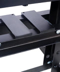 Close-up of heavy duty press plates on the Badass 6 Ton Hydraulic Shop Press A Frame Design with adjustable benchtop stand.
