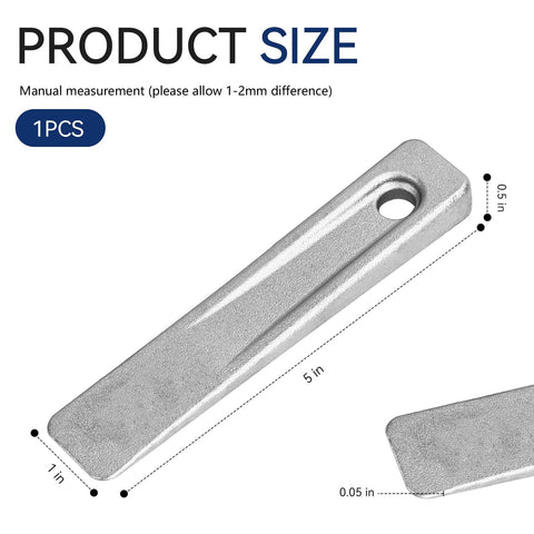5-inch steel setup wedge with hole, silver metal wedge for planers, shapers and milling machines