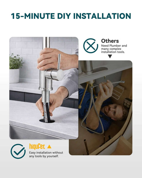 Installing Pull Down Sprayer Kitchen Faucet In Brushed Nickel High Arc Design for easy DIY setup in kitchen