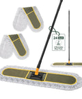 Workhorse 27 Point 7 Inch Commercial Dust Mop with 2 Replacement Pads for wet and dry floor cleaning, heavy duty mop head.