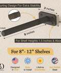 Beefy Ultra Strong Invisible Floating Shelf Brackets 8 Inch 4 Pack Heavy Duty Hidden Shelf Hardware Supports Up To 300 Lbs Kitchen Bathroom Fireplace Living Room Mantels showing knurled rod and 8-inch bracket