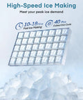 Ice cube tray showcasing 40 cubes for Beast Mode Ice Maker For Home Bar, 100 Lbs Per Day, Freestanding Or Undercounter, 24 Lbs Storage.
