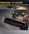 Hella Durable 14 Mode Led Warning Beacon With Badass Magnetic Mount For Forklift Construction Trucks And Farm Equipment White Amber Strobe Light Super Knockout Visibility on snow plow truck.