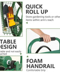 Heavy Duty Garden Hose Reel Cart Holds Up To 300 Feet Of Hose, Tough Four Wheel System, storage basket with gloves