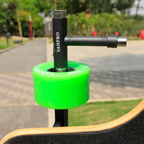 All In One Skate Tool For Quick Repairs On Skateboards Longboards Penny Boards And Roller Skates Snow Black Finish with wheel
