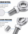 Two Pair One Half Inch Heim Joint Rod End Kit With Jam Nut And Bung Chromoly Joints Panhard precision threading detail