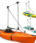 Kayak And Canoe Ceiling Hoist For Garage Storage, Heavy Duty Pulley System With Adjustable Straps, Supports Up To 150 Lbs, Installed