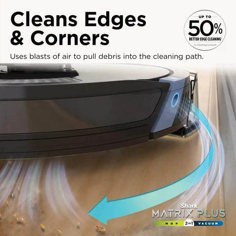 Side view of 2-In-1 Robot Vacuum And Sonic Mop With Self-Empty Base, Smart Home Mapping, cleaning floor edges UR2650WS Renewed.