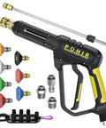 Beefed-Up 3600 PSI Pressure Washer Gun with 30 Inch Swivel Quick Connect Extension Wand and Seven Nozzle Tips, Yellow