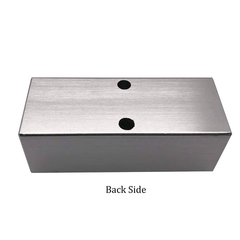 Back view of Two Way Pneumatic Manifold Air Distribution Block With G1/2 Inlet Ports And G1/4 Outlet Ports, Aluminum Alloy.