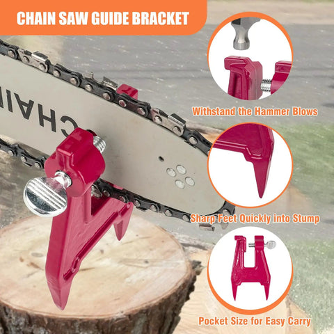 Pro Grade Chainsaw Sharpening Kit With Four Round File Sizes 5/32 3/16 13/64 7/32 Flat File And Handle Stump Vise guide bracket.