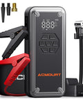 W160 Jump Starter With Air Compressor 5000A Portable Car Jump Pack, 12V Battery Booster And 150 PSI Tire Inflator, cables shown