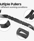 15 Inch Beefy Super Thick Flat Pry Bar Crow Bar Nail Puller with angled curved head for wood and metal, multiple pullers shown.
