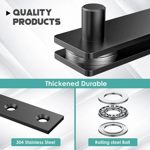 Heavy Duty Hidden Pivot Hinges For Secret Doors Premium Stainless Steel Corrosion Resistant close-up of hinge components and rolling steel ball.