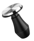 Spring Loaded Espresso Tamper 53.3mm with Ripple Base and Anodized Aluminum Handle, close-up of ripple base details