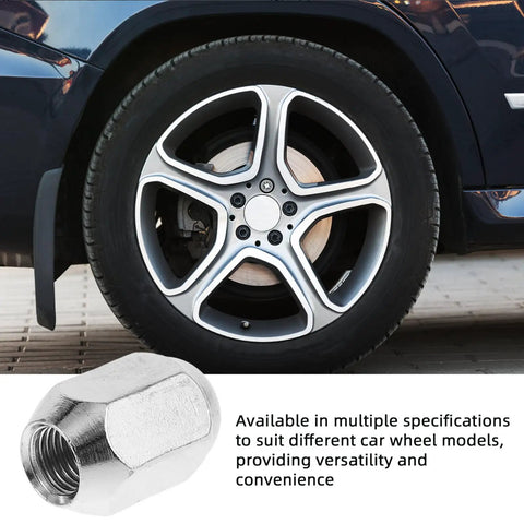 Heavy Duty Wheel Lug Nut Set With Anti Rust Coating For Safe Go Kart Install, Fits Atv Rims And Cars, Precision Flange Screws Secure Bolt Kit That Looks Sick And Stays Put Without Any Wobbles, chrome lug nut on car wheel