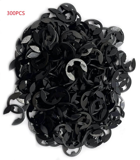 External E Clip Retaining Ring Washers For 7mm Shafts, 14mm Outer Diameter Circlip Snap Ring, Carbon Steel Black Oxide Finish, 300 Pack