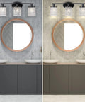 3 Light Crystal Wall Sconce Vanity Light Fixture for Bathroom Over Mirror Polished Chrome Sleek Lit Luxury Crystal Drops