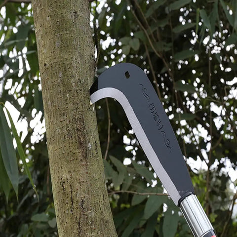 Manganese Blade Garden Sickle Machete For Clearing Brush, Weeding, Harvesting, And Heavy Duty Yard Work in action